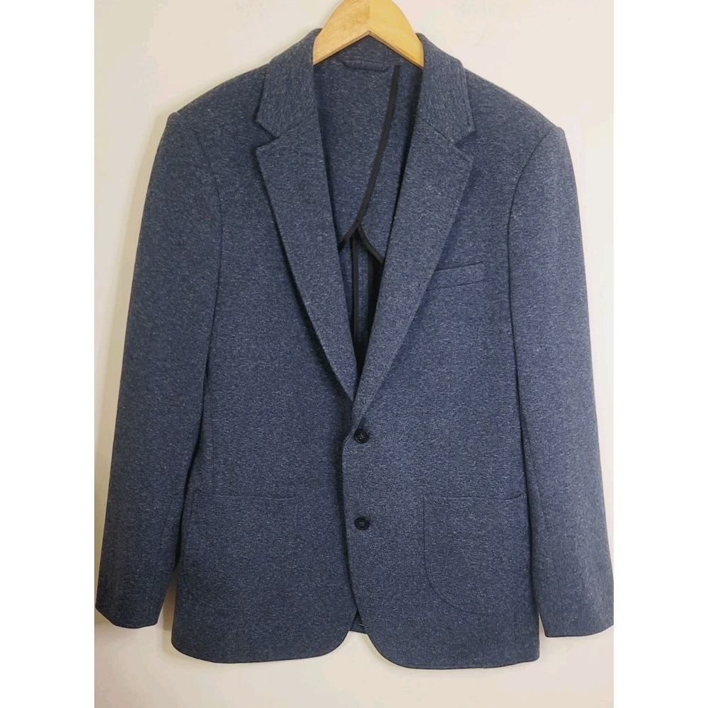 Artefact Men's Blazer Size Large‎ Sport Coat Heather Blue Soft Knit Casual NWOT